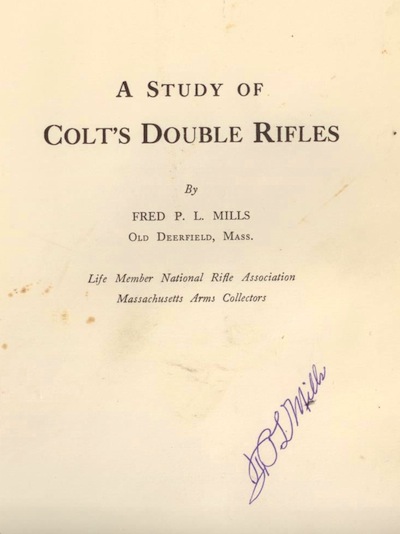 COLT'S DOUBLE RIFLES BOOKLET 1